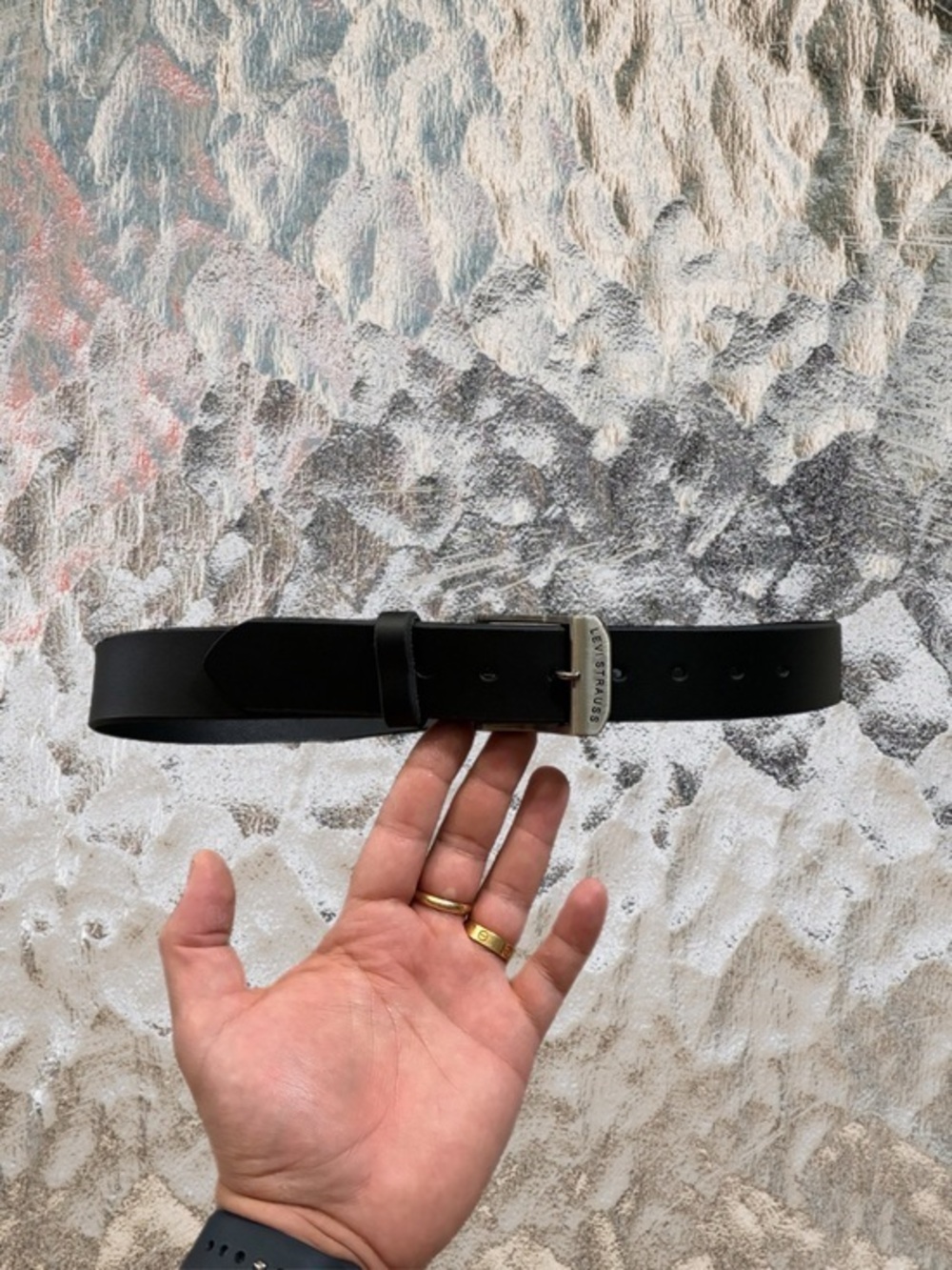 NWOT - LEVIS STRAUSS Genuine Leather Mens Black Belt